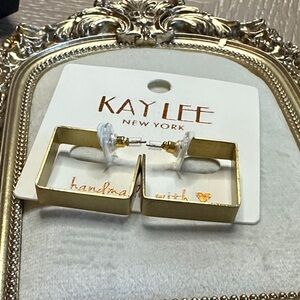 Gold Square Earrings